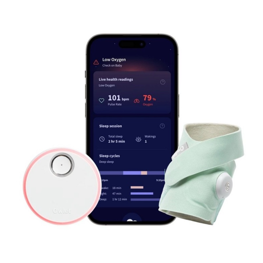 Mint Green Owlet Dream Sock Baby Monitor